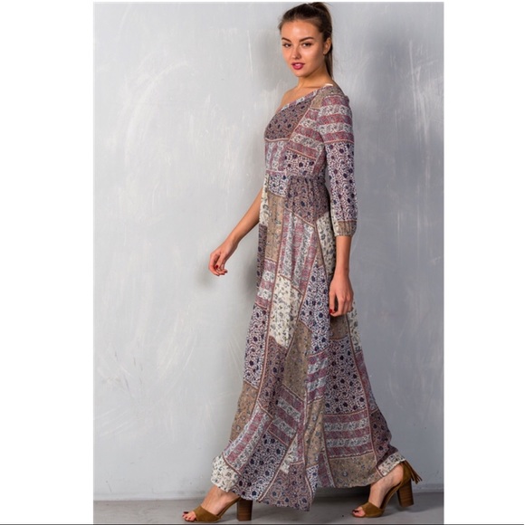 Checker Floral Maxi Dress - Picture 2 of 5